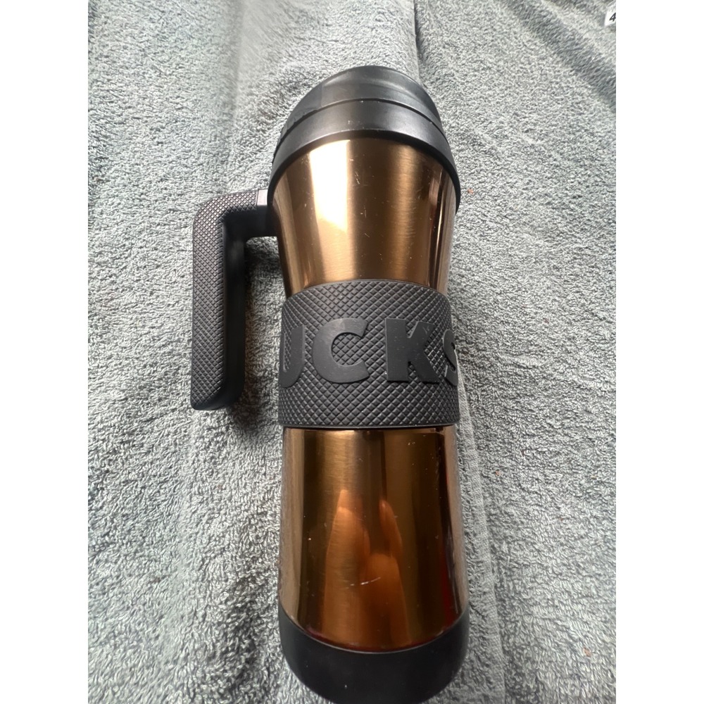 Starbucks Copper Metallic Stainless Steel Travel‎ Mug with Handle and Black Grip